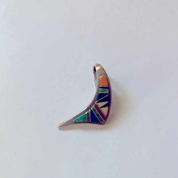 Jewelry - Sterling silver multi stone abstract slide